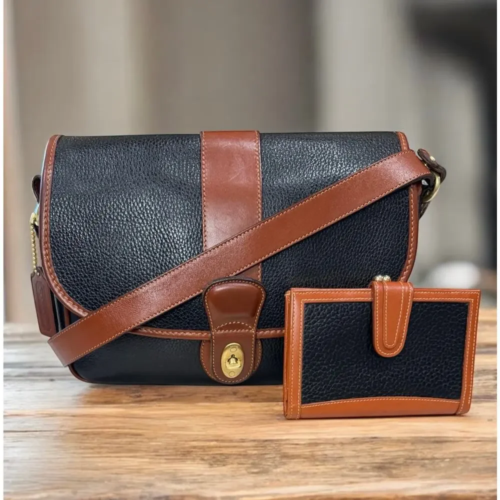 Vintage Coach 4225 Sheridan Glenwood Bag & 4302 Sheridan French Purse Wallet - Picture 1 of 16